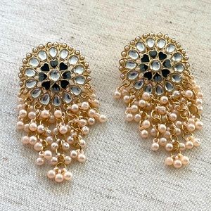 Fashion Jewelry Black/goldPearl Earrings